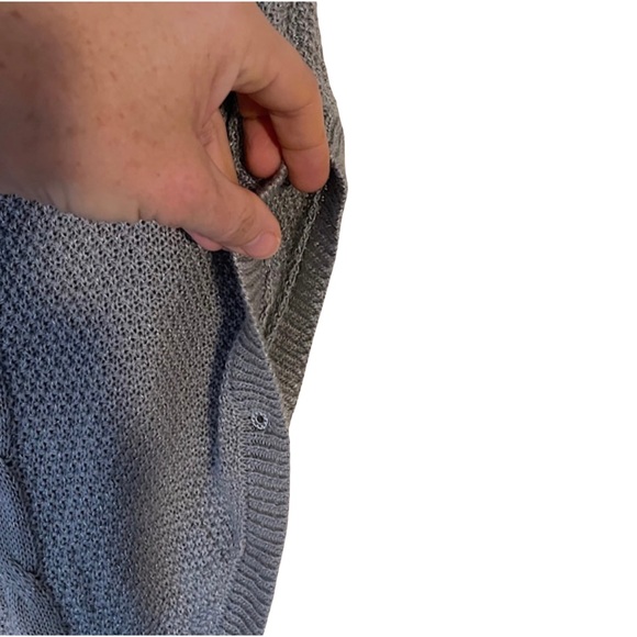 EUC Little Lass Hooded Sweater Poncho Grey Sparkle Thread Faux Fur Size 6x - Picture 6 of 7